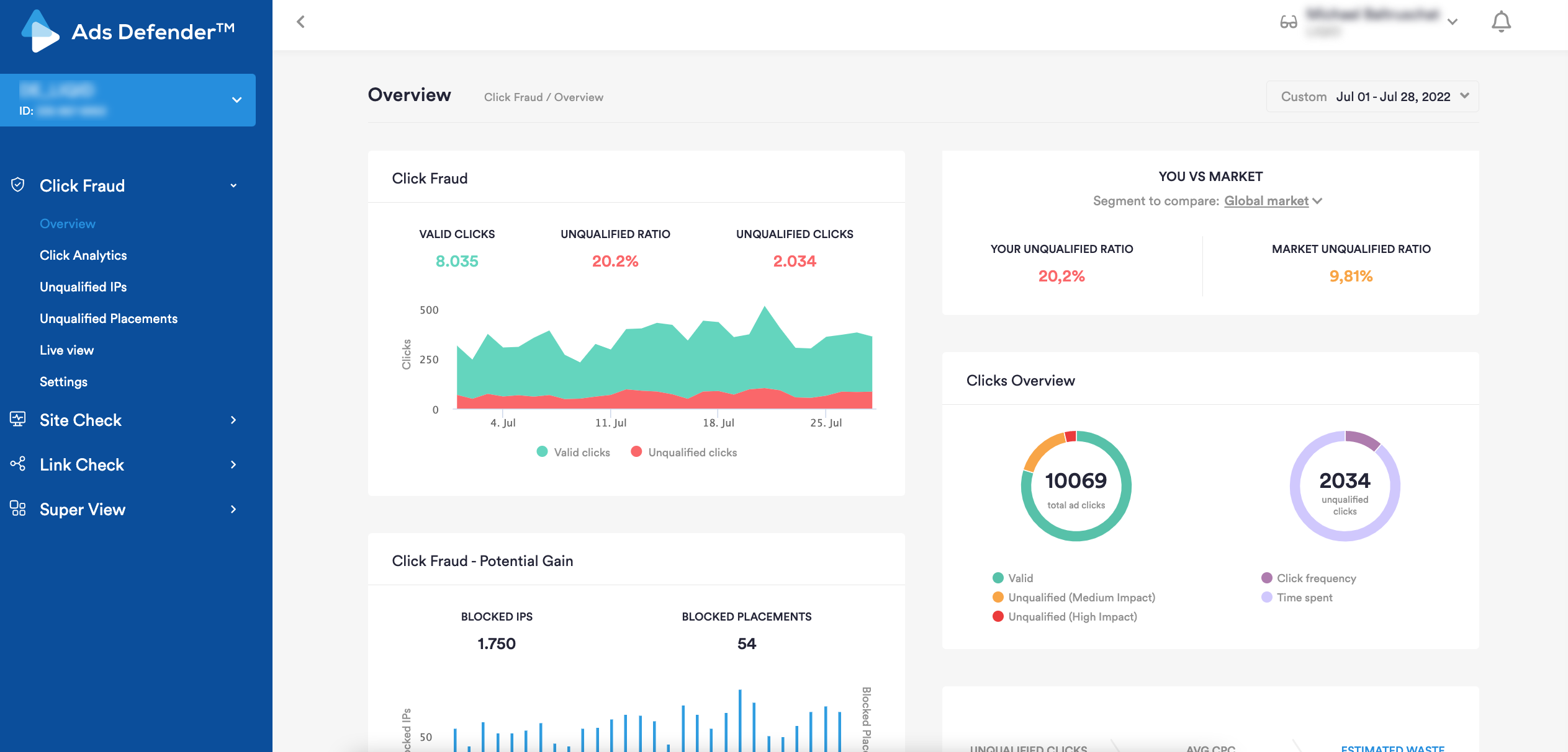 screenshot of Ads Defender